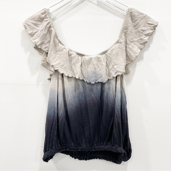 Free People Cora Lee Ombre Ruffle Trim Off The Shoulder Top Size Small - Picture 2 of 9